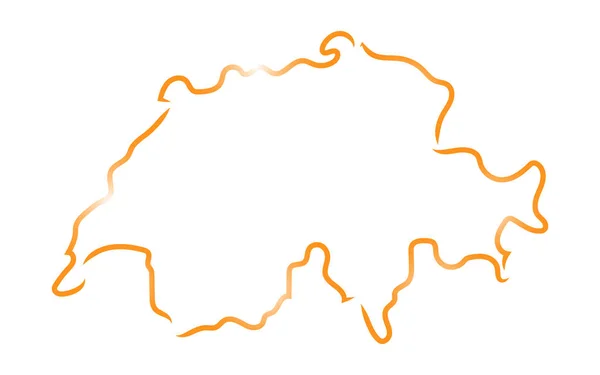 Stylized Sketch Map Switzerland — Stock Vector