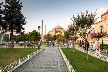 İstanbul, Ağustos 2019: Ayasofya, İstanbul 'da günbatımı