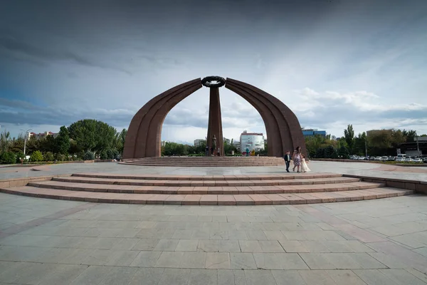 Bishkek Kirghizistan Circa Agosto 2019 Piazza Della Vittoria Nella Capitale — Foto Stock