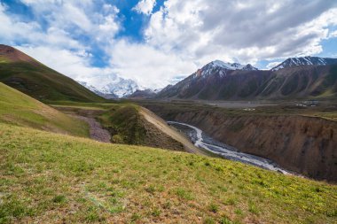 Canyon on the way to Lenin peak in Kyrgyzstan, Pamir