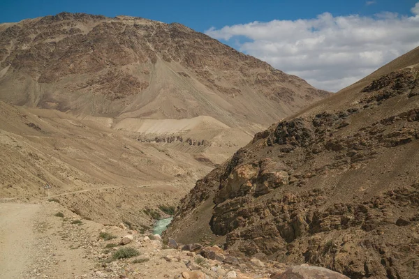 Widok Korytarz Wakhan Afganistanie Rzeką Wakhan Zaczerpany Autostrady Pamir Tadżykistanie — Zdjęcie stockowe