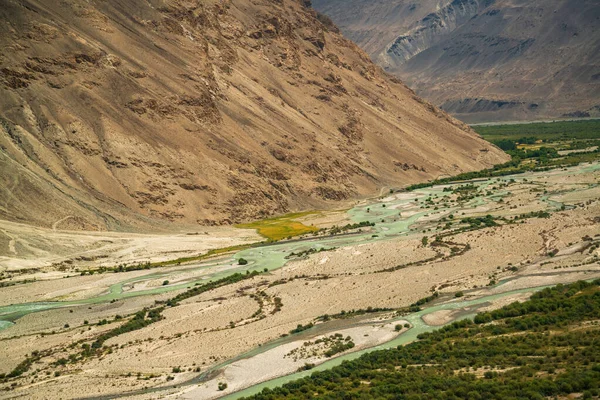 Vista Para Corredor Wakhan Afeganistão Atrás Rio Wakhan Tirado Estrada — Fotografia de Stock