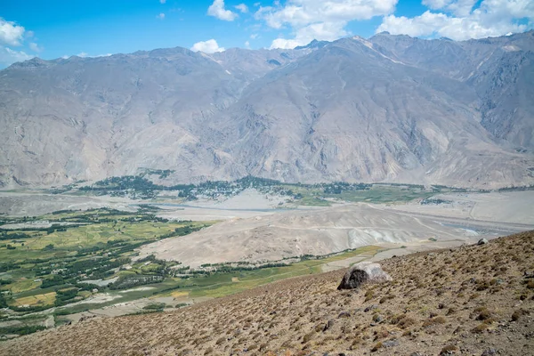 View to Ishkashim city from mountain in Afghanistan