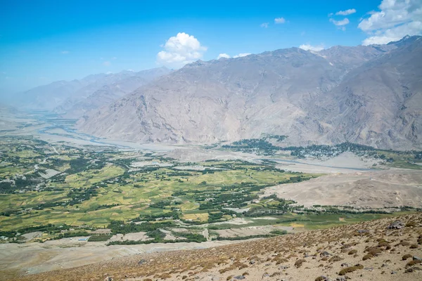 Blick Vom Berg Afghanistan Auf Die Stadt Ischkaschim — Stockfoto