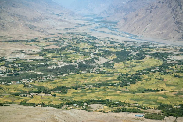Vista Para Cidade Ishkashim Montanha Afeganistão — Fotografia de Stock
