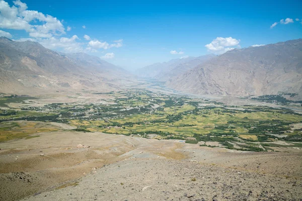 View to Ishkashim city from mountain in Afghanistan