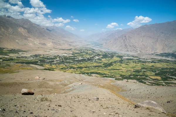 Vista Ciudad Ishkashim Desde Montaña Afganistán — Foto de Stock