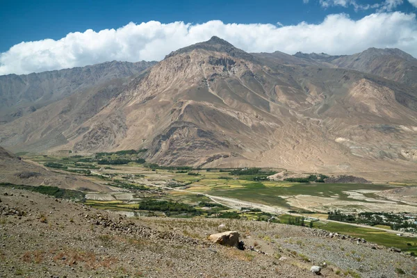 Blick Vom Berg Afghanistan Auf Die Stadt Ischkaschim — Stockfoto