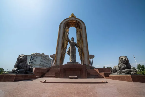 Dushanbe Tajikistan Circa September 2019 Ismoil Somoni Holding His Right — стокове фото