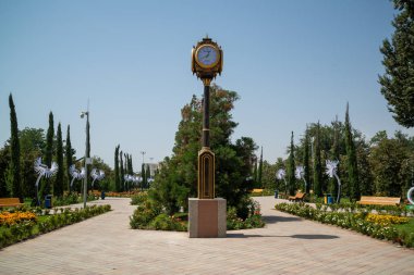 Rudaki Park on a sunny day in Dushanbe, Tajikistan