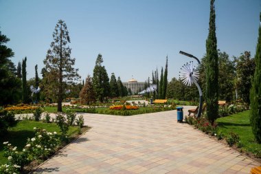 Rudaki park and National Library, Dushanbe, Tajikistan
