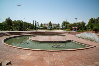 Rudaki park and National Library, Dushanbe, Tajikistan