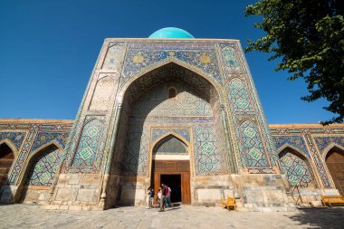 Samarkand, Uzbekistan, Circa September 2019 : Registan square on a sunny day