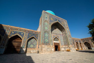 Samarkand, Uzbekistan, Circa September 2019 : Registan square on a sunny day
