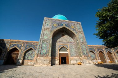 Samarkand, Uzbekistan, Circa September 2019 : Registan square on a sunny day