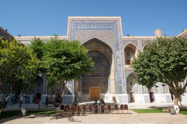 Samarkand, Uzbekistan, Circa September 2019 : Registan square on a sunny day