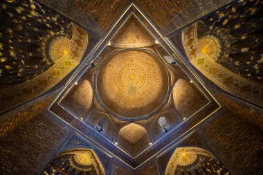 Samarkand, Uzbekistan, circa september 2019: Interior of Gur Emir mausoleum of the asian famous historical personality Tamerlane or Amir Timur in Samarkand, Uzbekistan