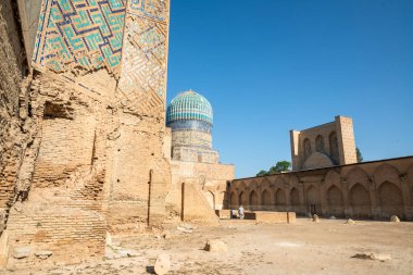 Samarkand, Uzbekistan, circa september 2019: Bibi-Khanym Mosque in Samarkand, Uzbekistan.