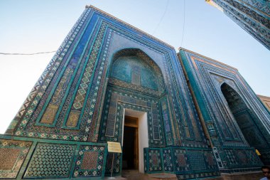 Samarkand, Uzbekistan, circa september 2019: Historical necropolis and mausoleums of Shakhi Zinda, Samarkand, Uzbekistan.