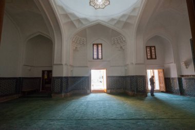 Samarkand, Uzbekistan, circa september 2019: Interior of historical necropolis and mausoleums of Shakhi Zinda, Samarkand, Uzbekistan.