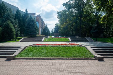 Almaty, Kazakhstan - circa september 2019: World War II Monument in the Panfilov Park in Almaty