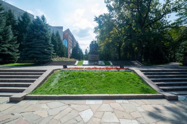 Almaty, Kazakhstan - circa september 2019: World War II Monument in the Panfilov Park in Almaty