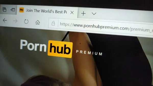 Bratislava Slovakia March 2020 Pornhub Premium Website Homepage Laptop Screen — стоковое фото