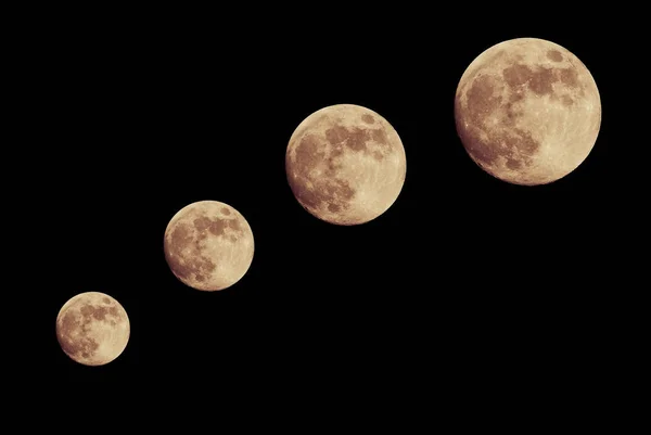 Super luna sobre fondo negro —  Fotos de Stock