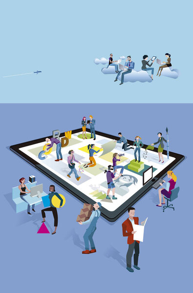 Businesspeople Working With Tablet