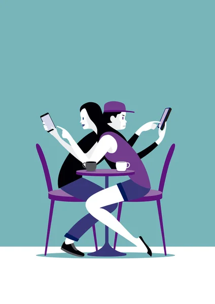 Millennial casal e telefone inteligente — Fotografia de Stock