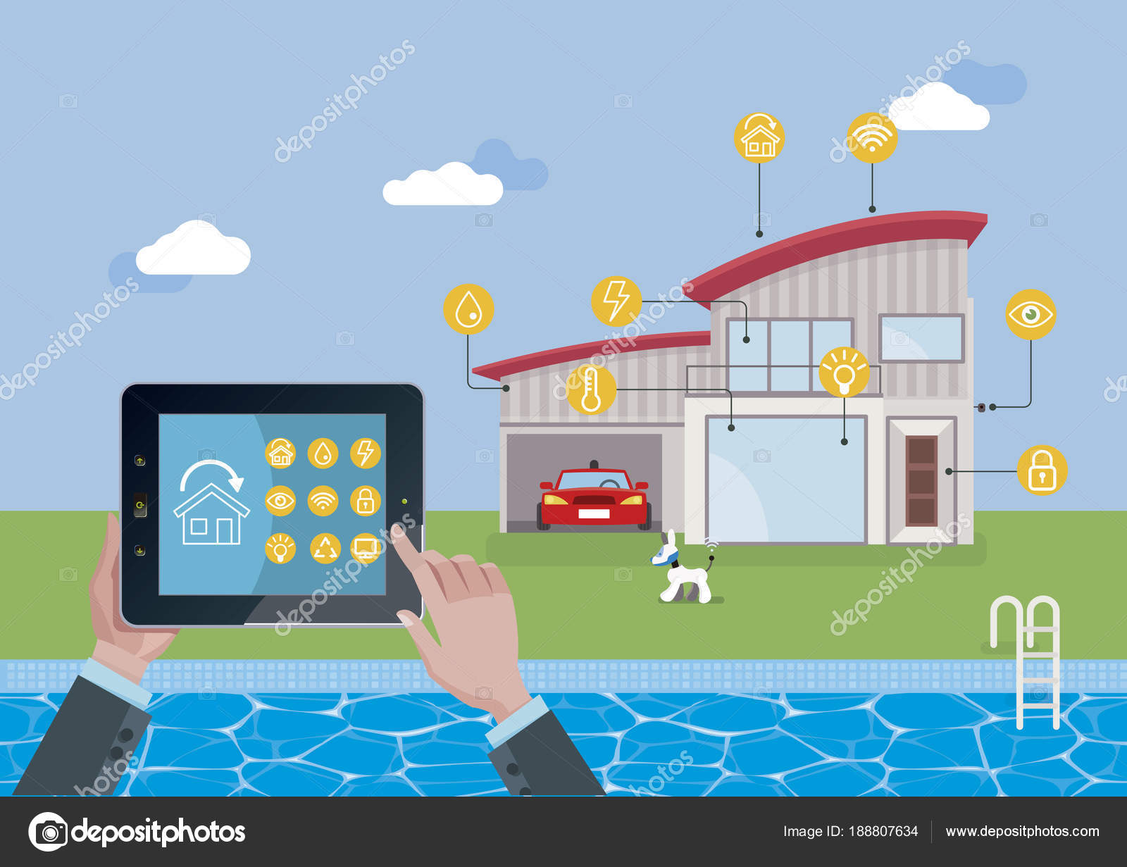Smart Home Automation System With Tablet Stock Vector Image by ©Jesussanz #188807634 Smart Home Automation System With Tablet Stock Vector Image by ©Jesussanz #188807634
