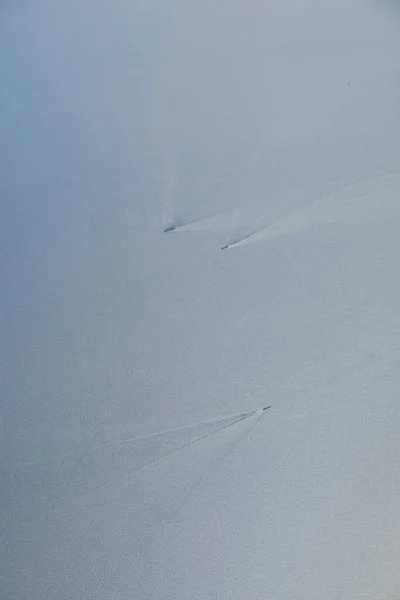 Bateaux Mer Faisant Modèle Dans Eau Depuis Les Avions — Photo