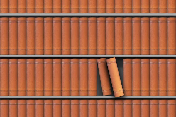 Böcker Hyllor Tredimensionell Effekt Med Bok Saknas — Stockfoto