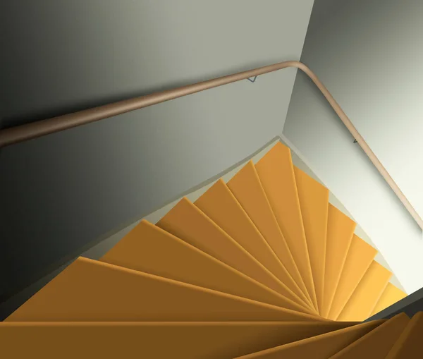 Altta Işık Olan Merdivenlerden Aşağıya Bakıyorum Oluşturma — Stok fotoğraf
