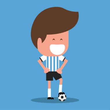 Argentine Football player character. clipart