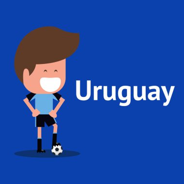 Uruguay Football player character. clipart