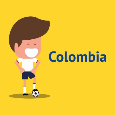 Colombia Football player character. clipart