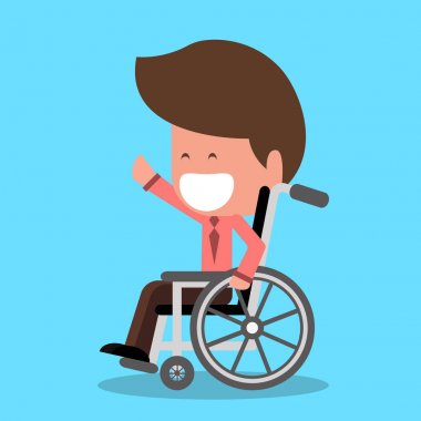Disabled man in wheel chair. clipart