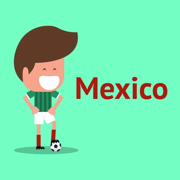 Mexique Joueur de football personnage . — Image vectorielle