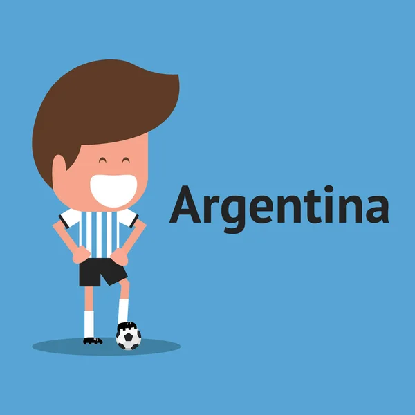 Argentina Personagem de jogador de futebol . — Vetor de Stock