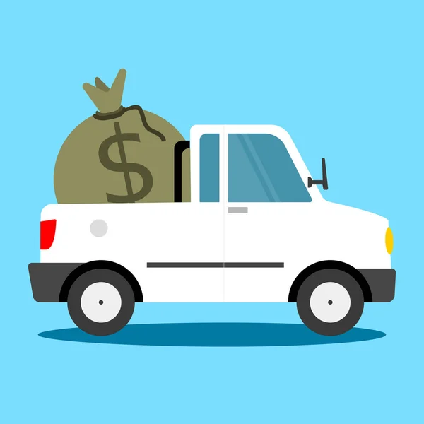 Pikap suv kamyon vektör çizim düz tarzı.