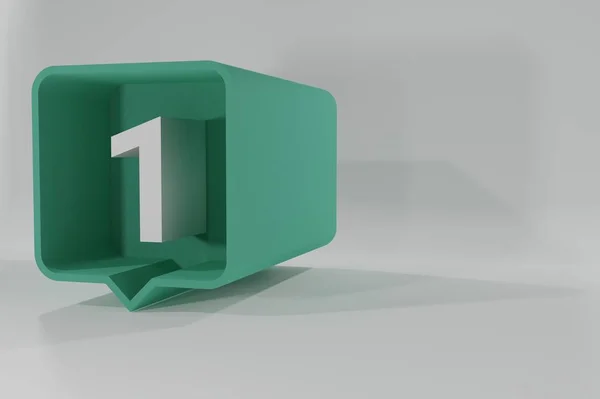 1 numara balon ikonu. Konuşma balonu 3D. Bir Numara. 3d illüstrasyon.