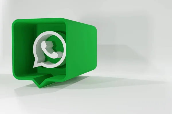 Baloncuklu konuşmada modern telefon simgesi. 3d Hazırlama