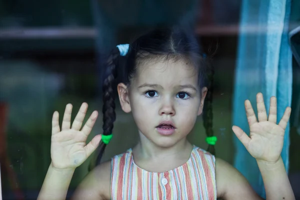 Girl waiting by the window — Stock Photo, Image