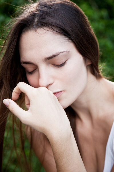 Sensual girl outdoors