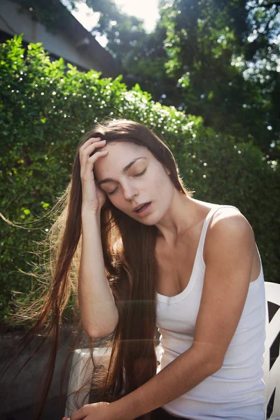 Sensual girl outdoors — Stock Photo, Image