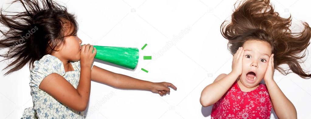 Little girl shouting at her friend