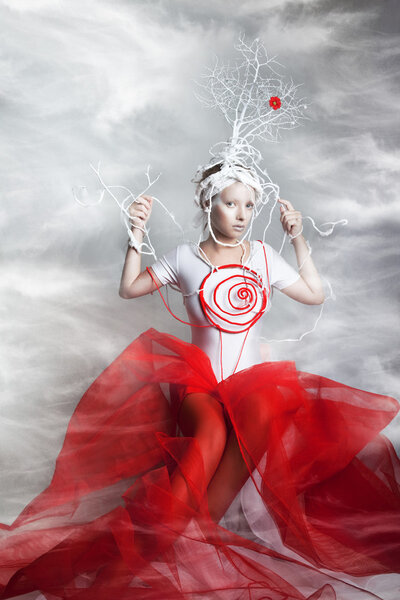 Woman in Ice and Fire suit