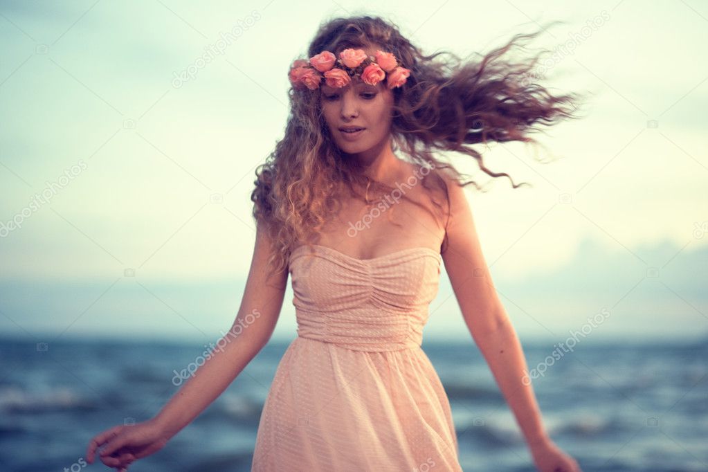 Girl in a flower crown