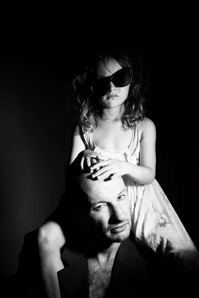 Ojciec i córka w stylu gang — Zdjęcie stockowe
